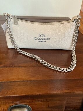 NWT Coach Charlotte Shoulder Bag Chalk With Silver Hardware
